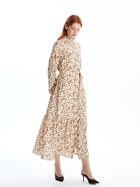 LCW Modest Robe Chemise Florale pour Femmes - S4MR95Z8-LT4