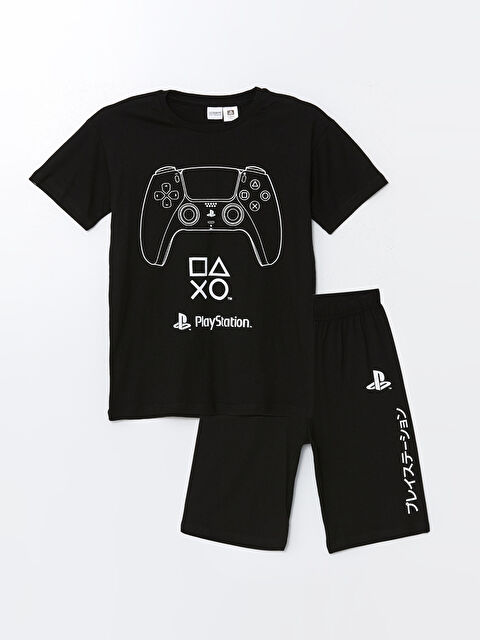 LCW Kids Bisiklet Yaka PlayStation Baskılı Erkek Çocuk Şortlu Pijama Takımı - S4MS50Z4-CVL