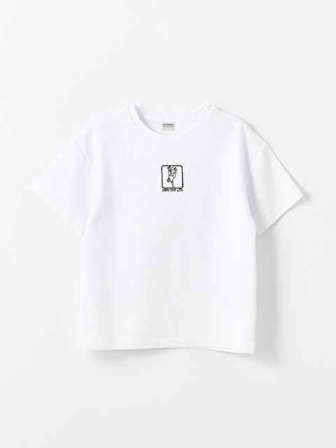 LCW Kids Dečja majica sa okruglim izrezom, širokog kroja