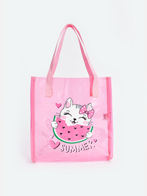 LCW ACCESSORIES Kedi Baskılı Kız Çocuk Plaj Çantası - S4MY97Z4-QWN