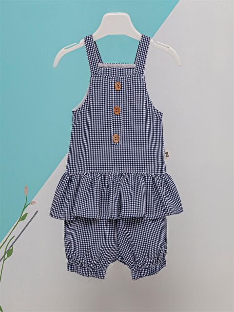Babyzz Çizgili Kare Yaka Kız Bebek Şort Takım - S4N012Z1-HSF