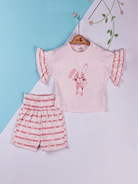 Babyzz Bisiklet Yaka Kız Bebek Takım - S4N027Z1-FSX