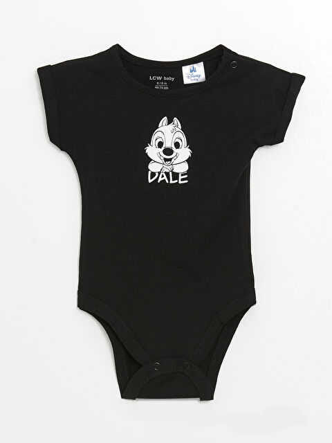 LCW baby Crew Neck Short Sleeved Baby Boy Press Stud Bodysuit - S4N072Z1-HRD