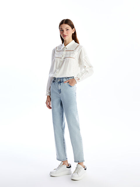 LCWAIKIKI Classic Beli Lastikli Slim Fit Kadın Jean Pantolon - S4N326Z8-311