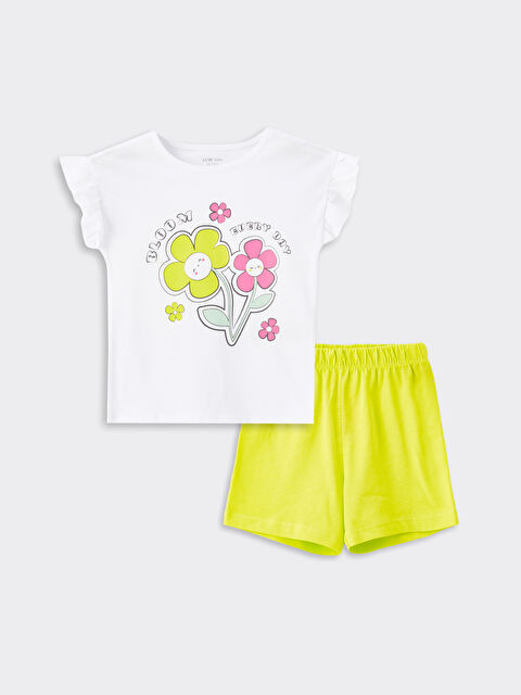 LCW baby Crew Neck Baby Girls' Shortie Pyjama Set - S4N421Z1-KX0