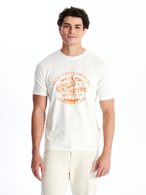 LC WAIKIKI Bisiklet Yaka Kısa Kollu Baskılı Penye Erkek Tişört - S4N431Z8-LRA