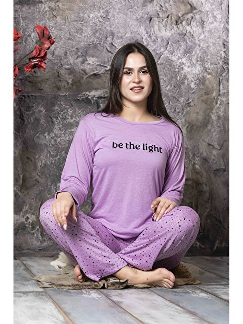 SUDE Bisiklet Yaka Kadın Pijama Takım - S4N474Z8-GNG