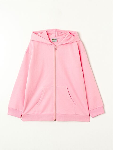 Mışıl Kids Kapüşonlu Uzun Kollu Kız Çocuk Fermuarlı Sweatshirt - S4N506Z4-FSX