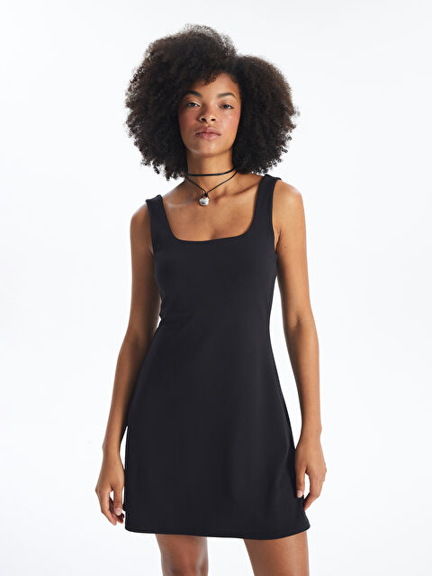 XSIDE U Yaka Düz Askılı Elbise - S4N543Z8-CVL