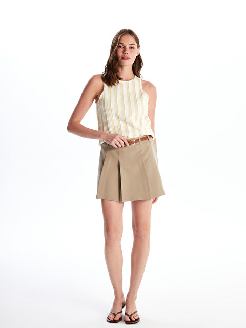 LCW Vision Dar Fit Kadın Pileli Etek - S4N573Z8-GRC