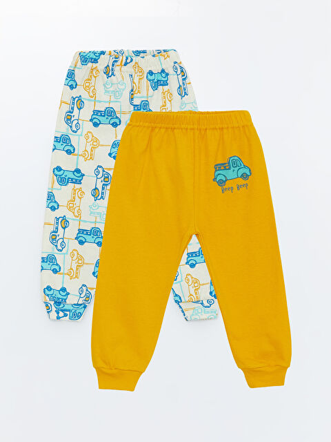 Luggi Baby Beli Lastikli Erkek Bebek Pijama Alt 2'li - S4N596Z1-D1C