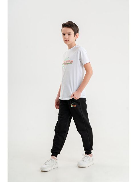 Mışıl Kids Bisiklet Yaka Baskılı Kısa Kollu Erkek Çocuk Tişört ve Eşofman Altı - S4N648Z4-HEG