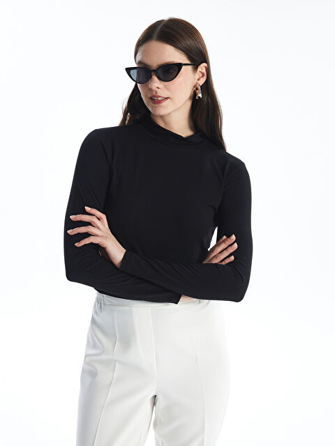 LCWAIKIKI Basic Funnel Neck Plain Long Sleeve Women's Body - S4N691Z8-CVL