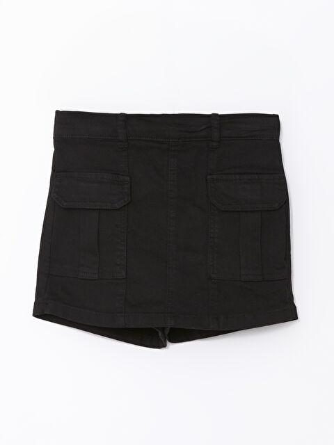 LCW Kids Beli Lastikli Kız Çocuk Kargo Şort Etek - S4N692Z4-CVL