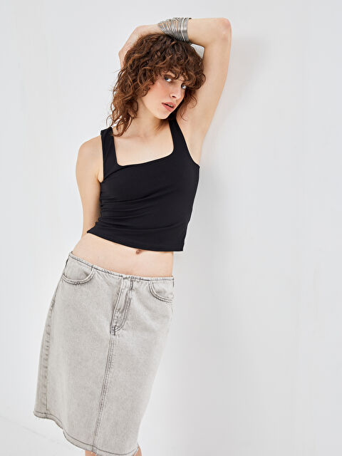 BLAİS Kadın Kare Yaka Düz Atlet - S4N782Z8-CVL