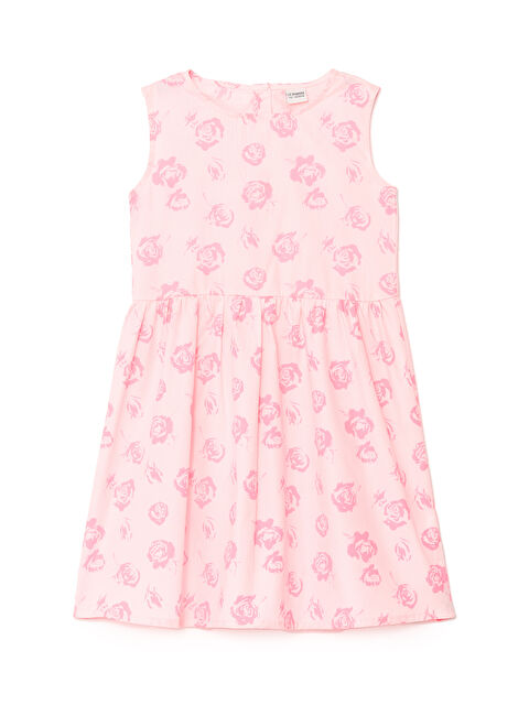 LCW Kids Crew Neck Floral Girls' Dress - S4N804Z4-LT4