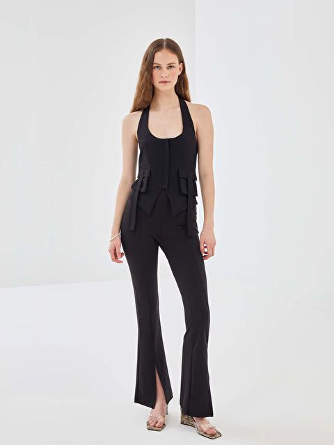 BLAİS Beli Lastikli İspanyol Paça Kadın Tayt Pantolon - S4N813Z8-CVL