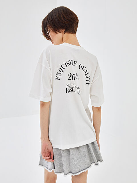 BLAİS Bisiklet Yaka Baskılı Kısa Kollu Kadın Tişört - S4N886Z8-R9J