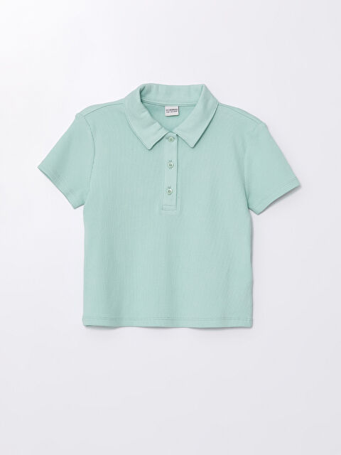 LCW Kids تيشيرت للبنات بياقة بولو وكم قصير - S4N900Z4-FX9