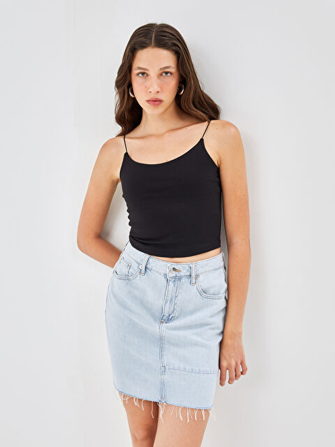 BLAİS U Yaka Düz Askılı Kadın Crop - S4N912Z8-CVL