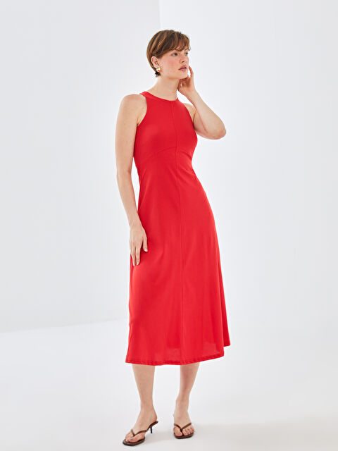 BLAİS Kadın Bisiklet Yaka Düz Elbise - S4N914Z8-SWY