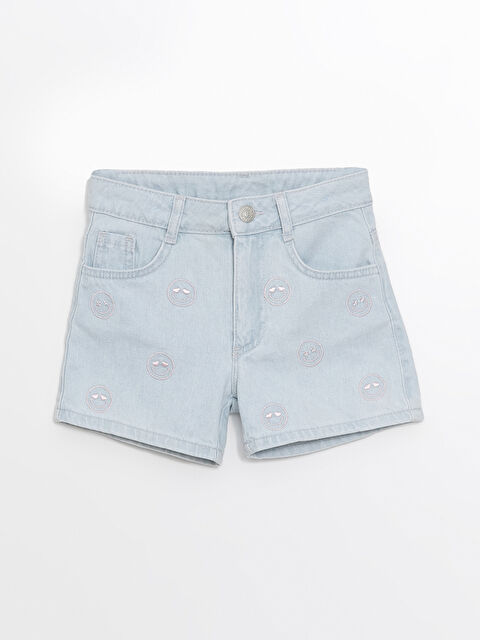 LCW Kids Embroidered Girls' Denim Shorts - S4NA49Z4-311