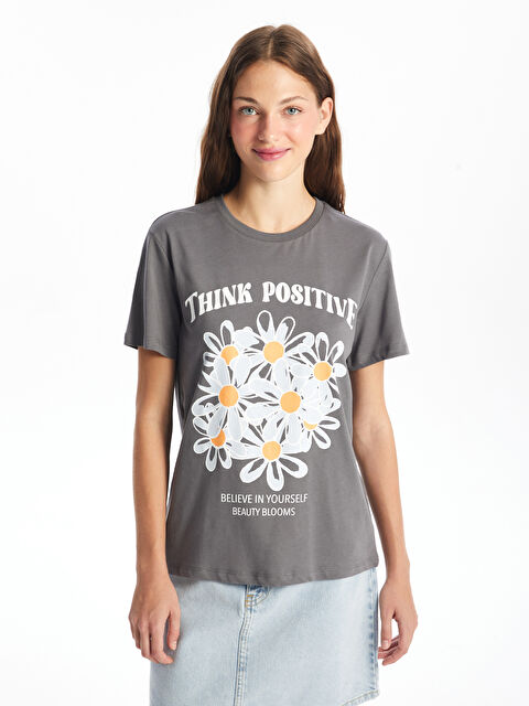 XSIDE Crew Neck Printed Short Sleeve Women's T-Shirt - S4NC20Z8-H0H