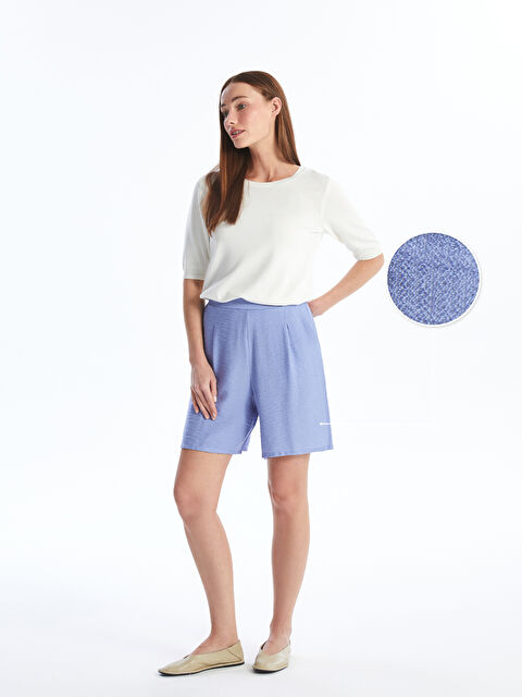 LCWAIKIKI Classic Kadın Beli Lastikli Düz Şort - S4ND06Z8-GQZ