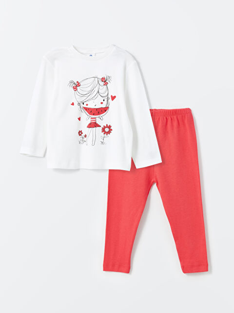 Luggi Baby Bisiklet Yaka Baskılı Kız Bebek Pijama Takım - S4ND45Z1-GPU