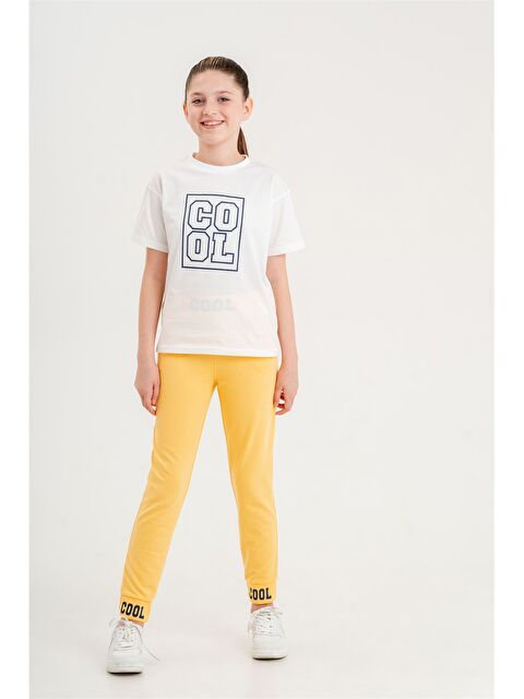 Mışıl Kids Bisiklet Yaka Baskılı Kısa Kollu Kız Çocuk Tişört ve Eşofman Altı - S4NE01Z4-FRL