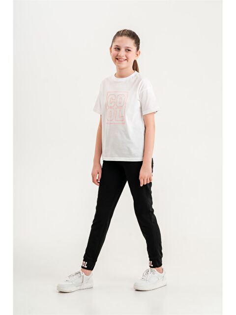 Mışıl Kids Bisiklet Yaka Baskılı Kısa Kollu Kız Çocuk Tişört ve Eşofman Altı