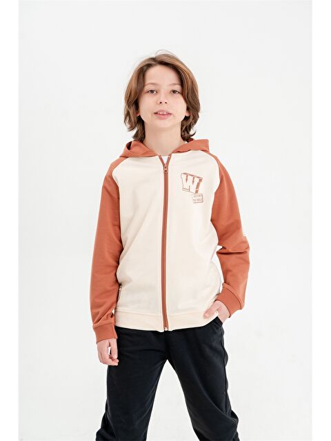 Mışıl Kids Kapüşonlu Erkek Çocuk Fermuarlı Sweatshirt - S4NE14Z4-GZP