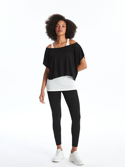 KOOR SPORT Kayık Yaka Kadın Spor Tişört