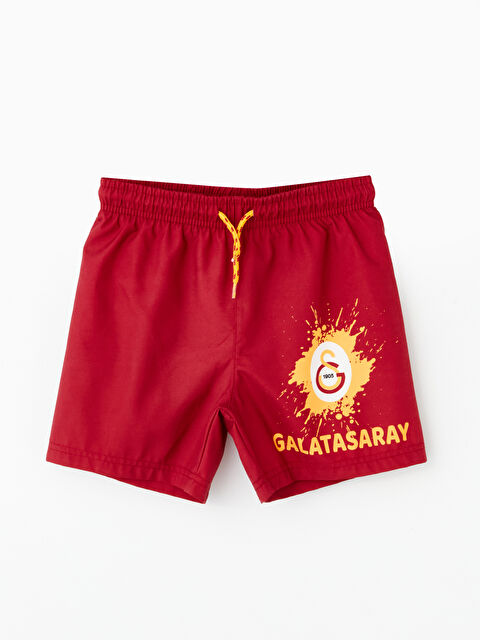 LCW Kids UV Korumalı Beli Lastikli Galatasaray Baskılı Erkek Çocuk Deniz Şortu - S4NG25Z4-J4N