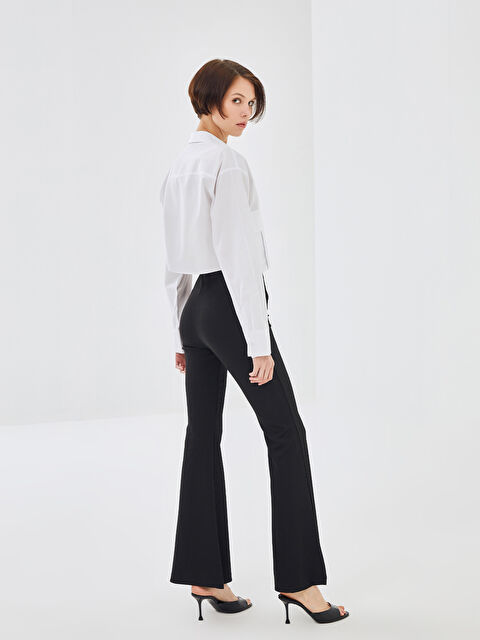 BLAİS Beli Lastikli İspanyol Paça Kadın Tayt Pantolon - S4NI64Z8-CVL