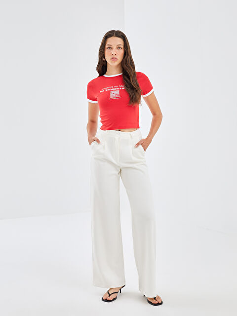 BLAİS Rahat Kalıp Düz Geniş Paça Kadın Pantolon - S4NK09Z8-R9J