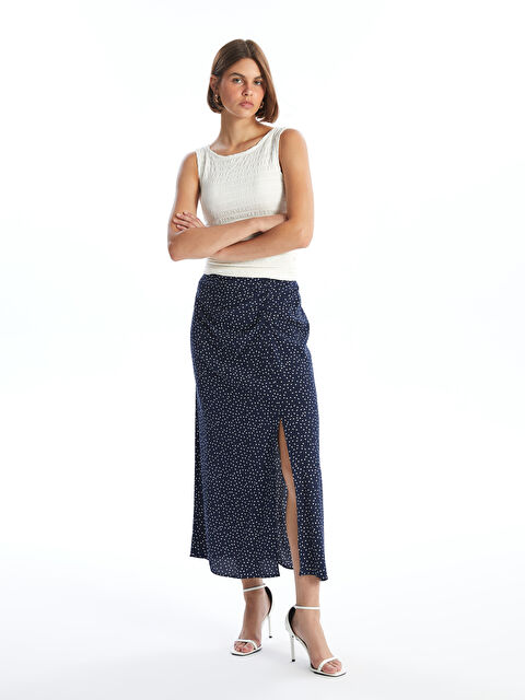 LCW Vision Beli Fermuarlı Puantiyeli Kadın Etek - S4NK14Z8-LSJ