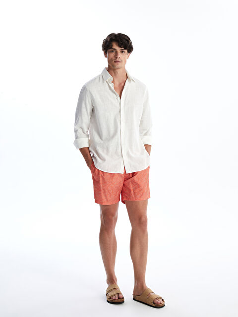 LCW SWIMWEAR Diz Hizası Boy Desenli Erkek Deniz Şortu - S4NL50Z8-LSR