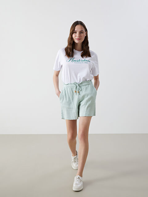 LCW Vision Kadın Beli Lastikli Düz Şort - S4NM70Z8-VAL