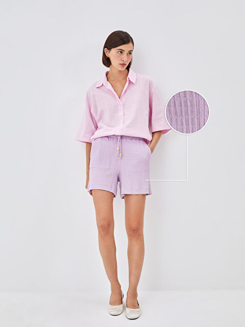 LCW Vision Kadın Beli Lastikli Düz Şort - S4NM70Z8-Y0H