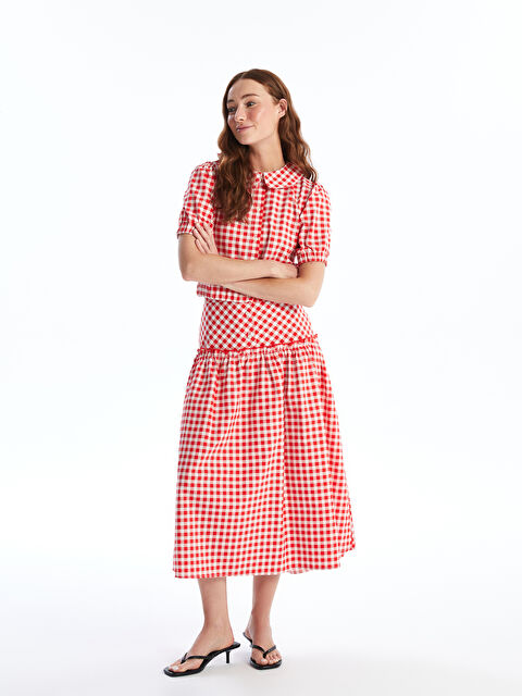 Natuvera Standart Fit Ekose Kadın Etek - S4NN12Z8-JFW