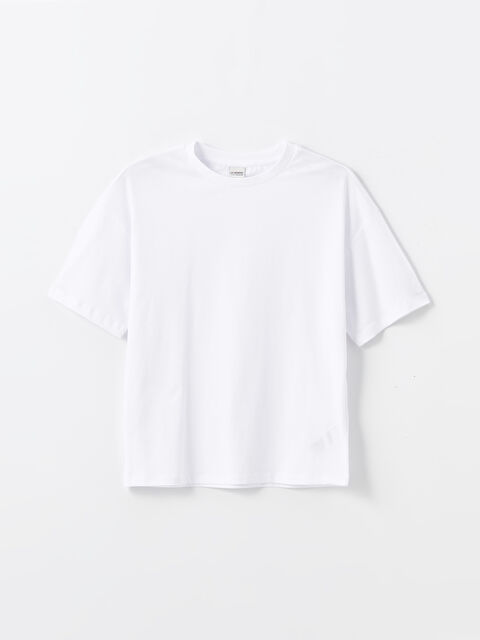 LCW Kids Bisiklet Yaka Basic Kısa Kollu Kız Çocuk Tişört - S4NN29Z4-Q6K