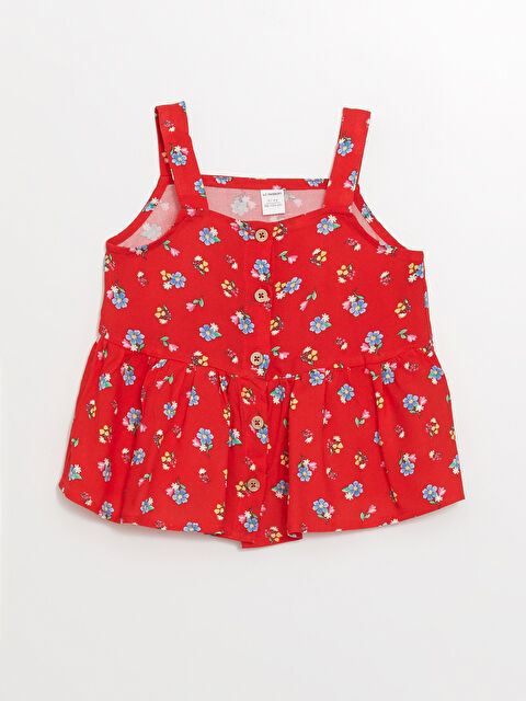 LCW Kids Kare Yaka Çiçekli Kız Çocuk Bluz - S4NP78Z1-LTQ