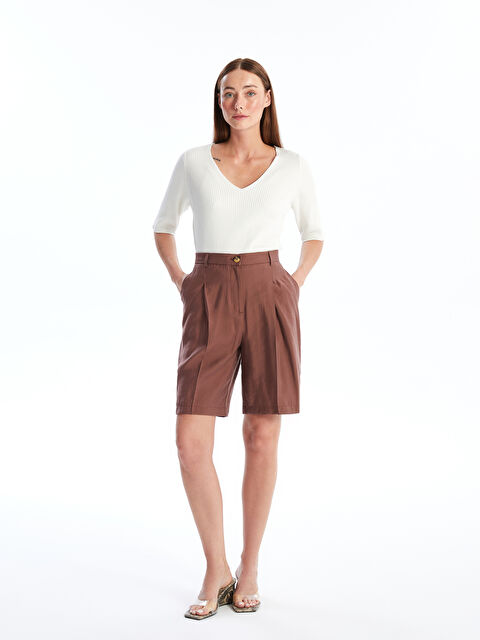 LCWAIKIKI Classic Kadın Rahat Kalıp Düz Şort - S4NQ11Z8-Q7U