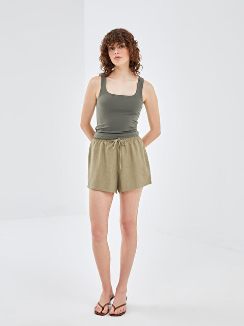 BLAİS Kadın Beli Lastikli Düz Şort - S4NQ20Z8-VEY