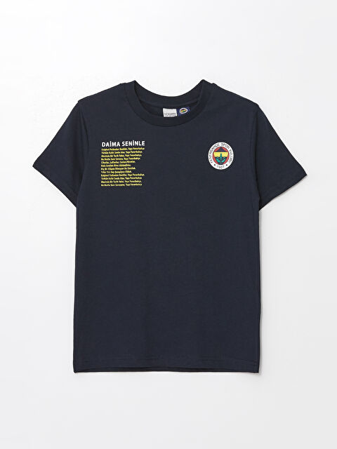 LCW Kids Bisiklet Yaka Fenerbahçe Baskılı Kısa Kollu Erkek Çocuk Tişört - S4NR94Z4-YFD