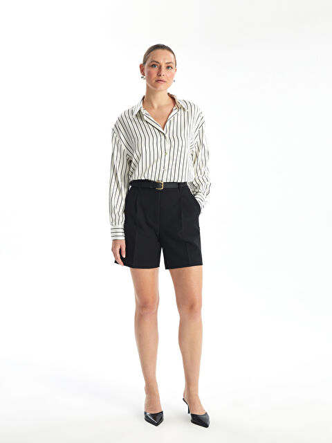 LCW Vision Beli Kemerli Rahat Kalıp Kadın Şort - S4NS33Z8-CVL