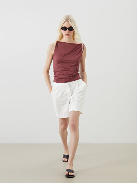 LCW Vision Beli Kemerli Rahat Kalıp Kadın Şort - S4NS33Z8-Q6K