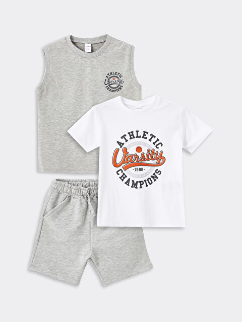 LCW Kids Crew Neck Printed Baby Boys' 3-Pack Set - S4NT34Z1-R9J