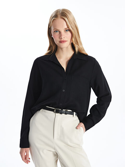 LCW Vision Düz Uzun Kollu Armürlü Kadın Gömlek - S4NU13Z8-CVL